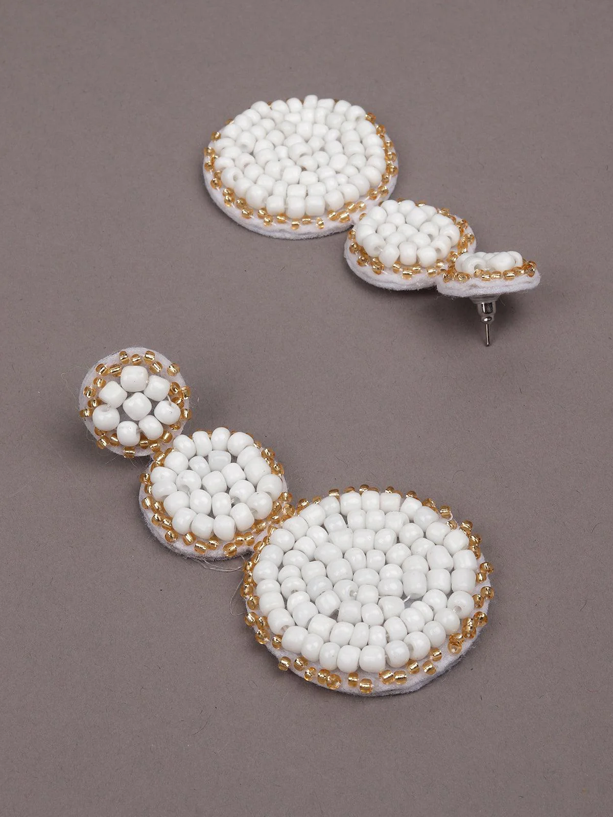 Odette Women White Metal Earrings - Image 6