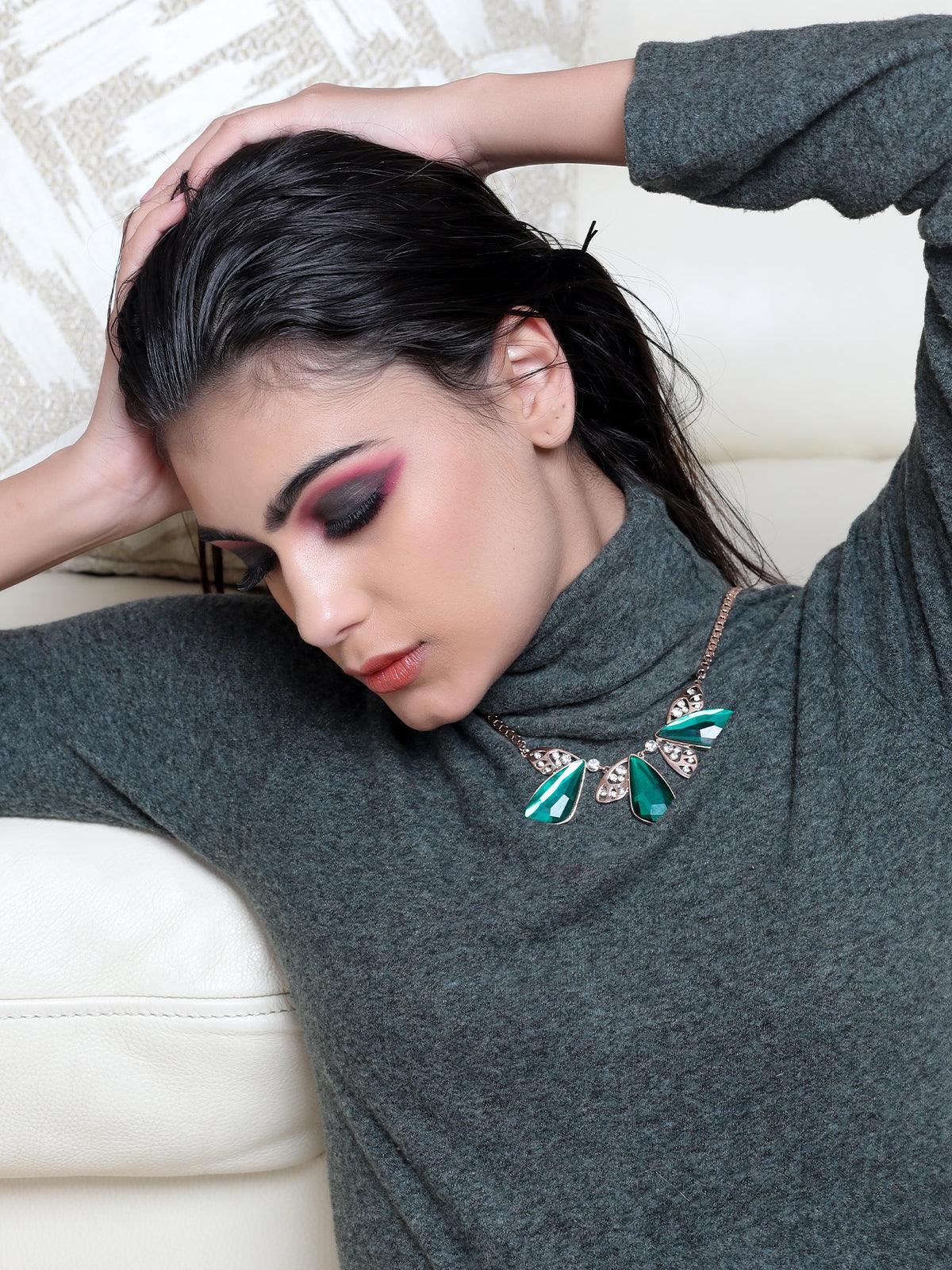 Odette Women Turquoise Metal Necklace