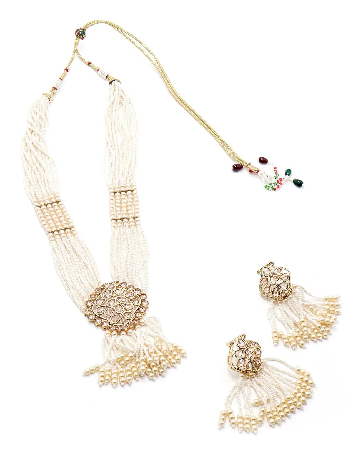 Odette Women Typical Faux Pearl Necklace With Earrings - Image 3