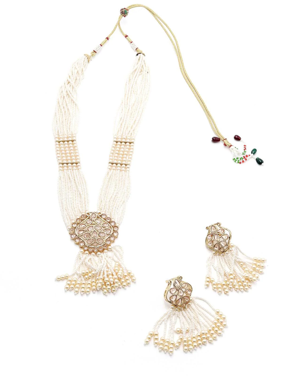 Odette Women Typical Faux Pearl Necklace With Earrings - Image 4