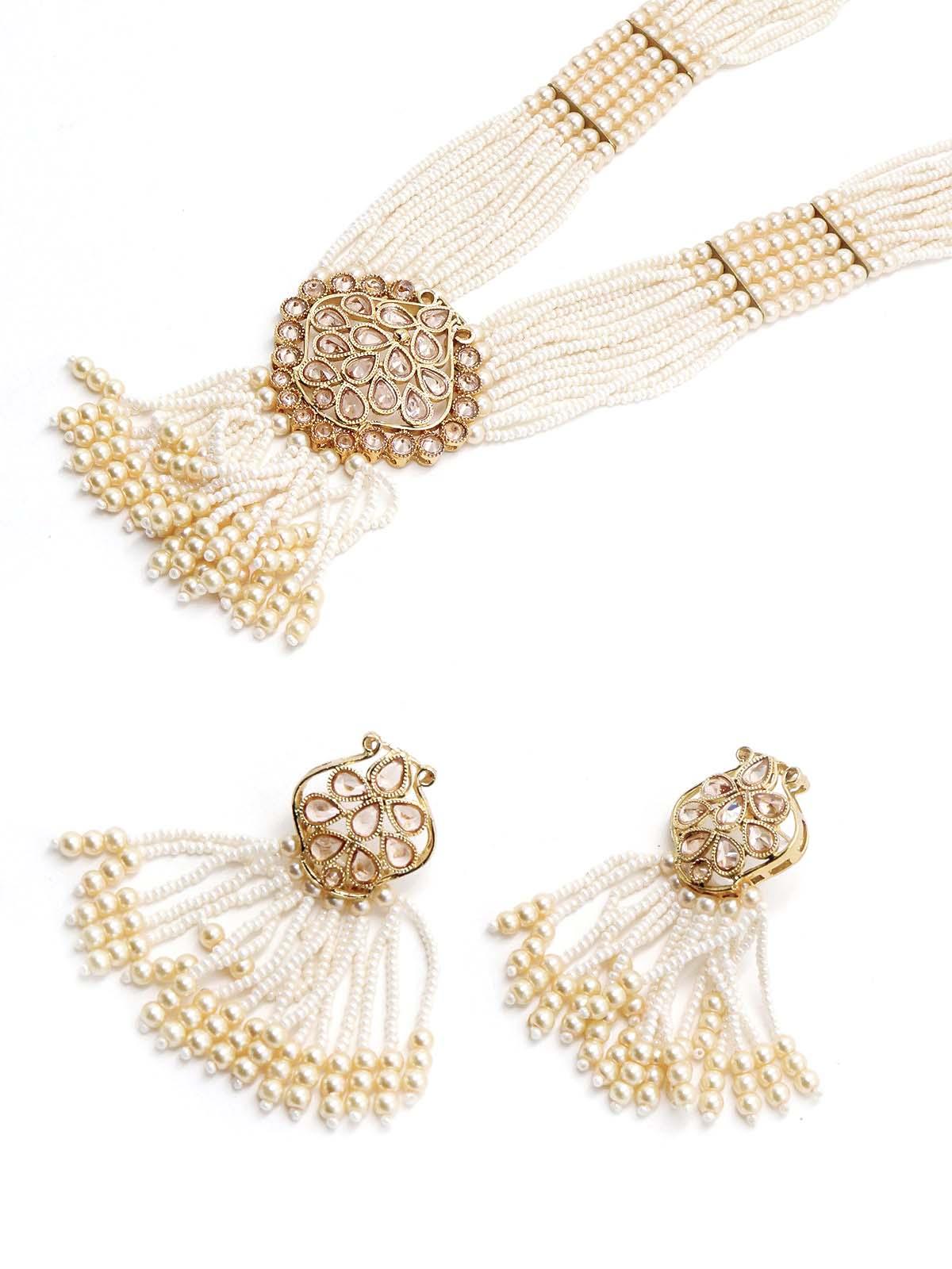 Odette Women Typical Faux Pearl Necklace With Earrings - Image 5