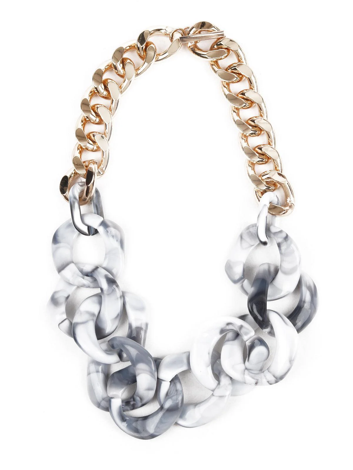 Odette Women Unique Grey And Gold Chain Neck Piece