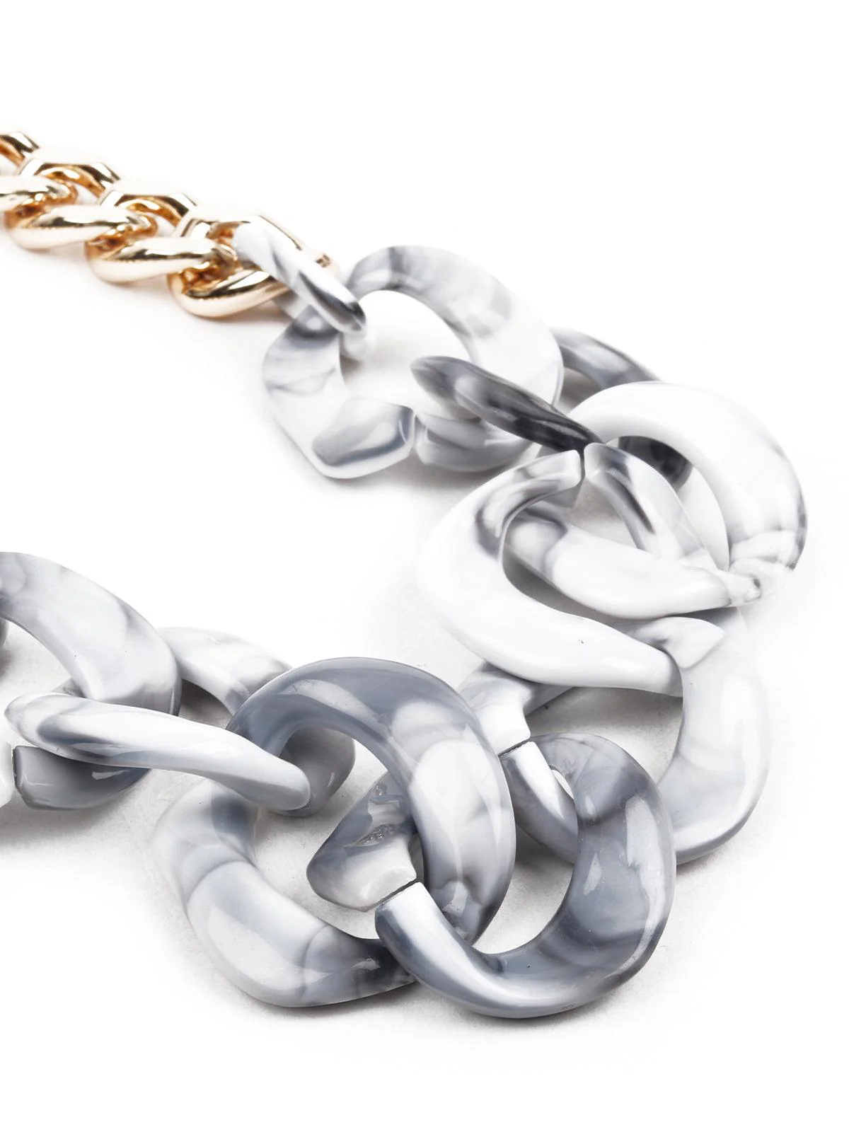 Odette Women Unique Grey And Gold Chain Neck Piece - Image 3