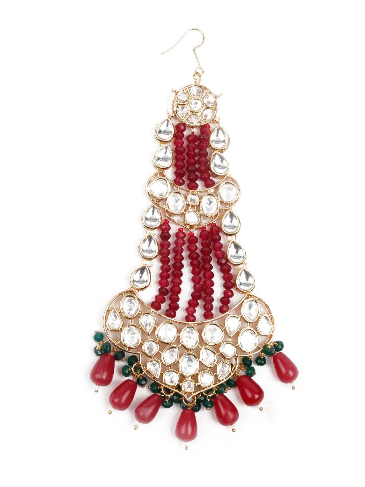 Odette Women Unique Pearl And Kundan Jhoomer/Passa - Image 3