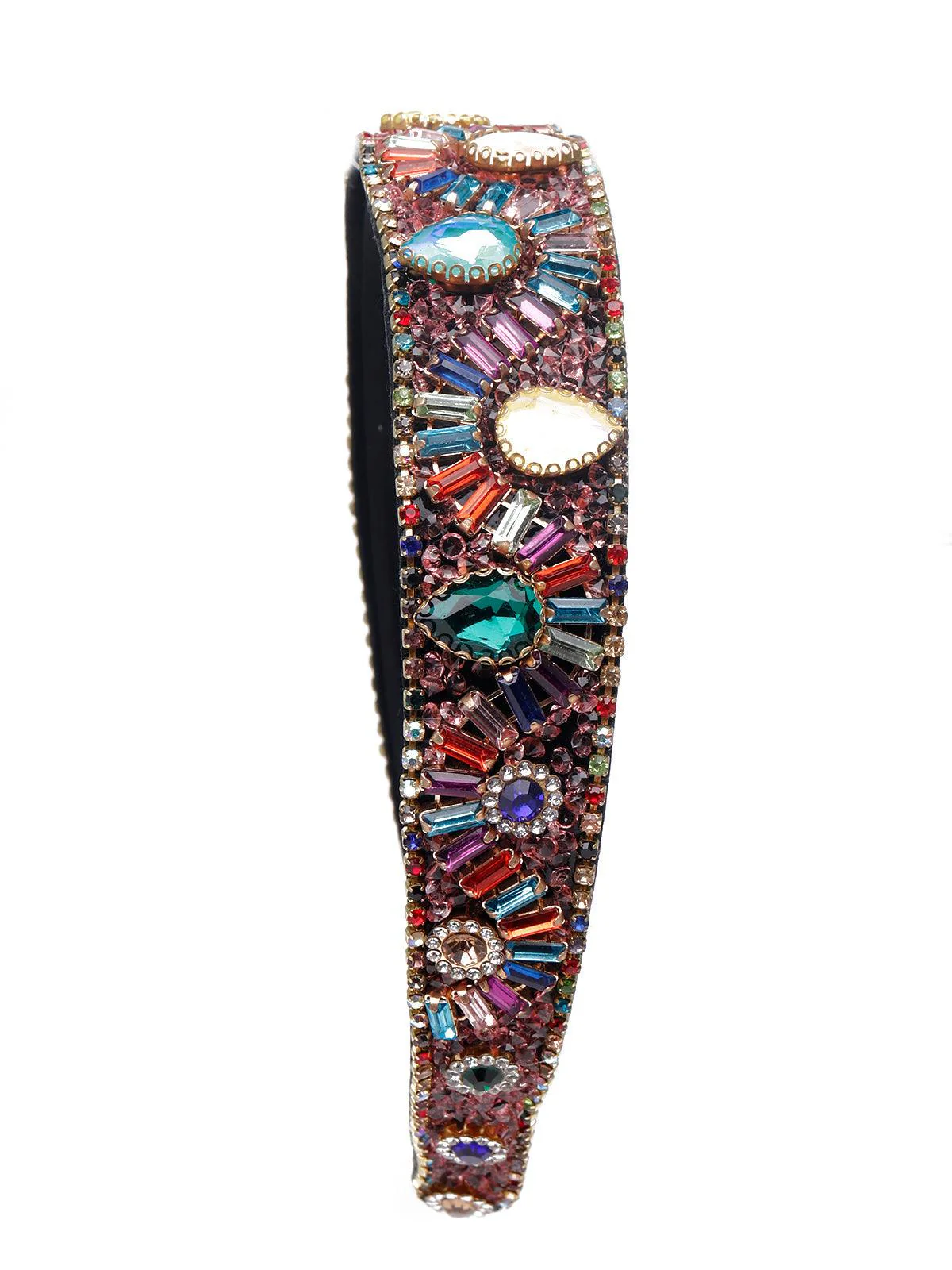 Odette Women Multicolor Metal Studded Hairband - Image 3