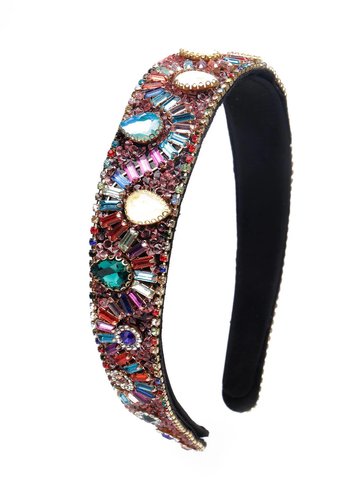 Odette Women Multicolor Metal Studded Hairband - Image 4