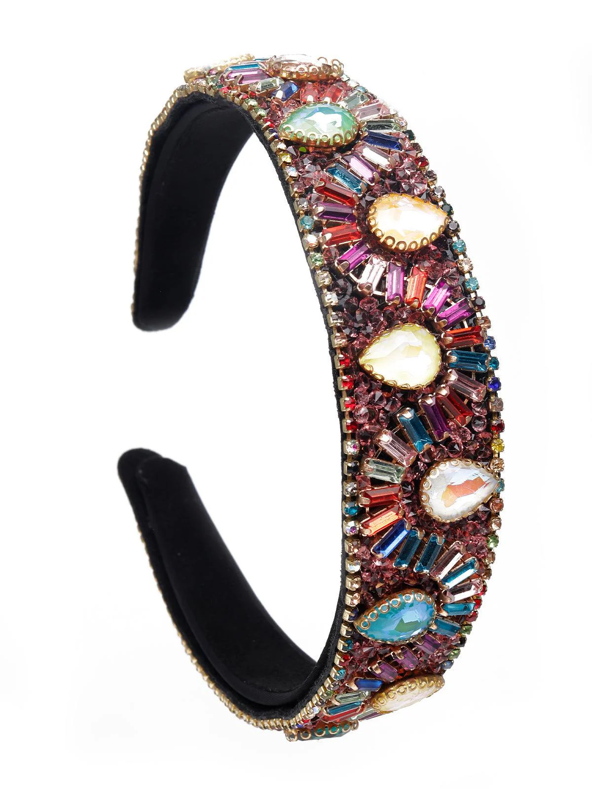 Odette Women Multicolor Metal Studded Hairband - Image 5