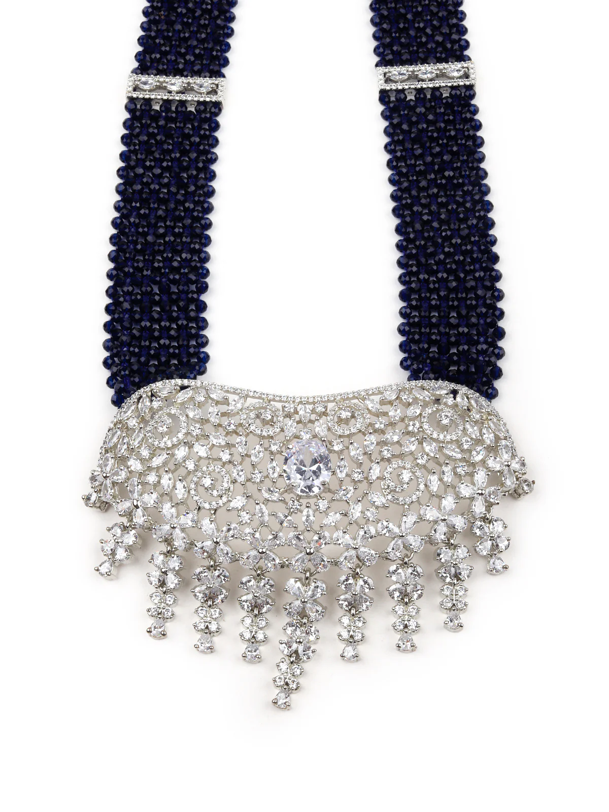 Odette Women Very Victorian Dark Blue Long Necklace Set - Image 5