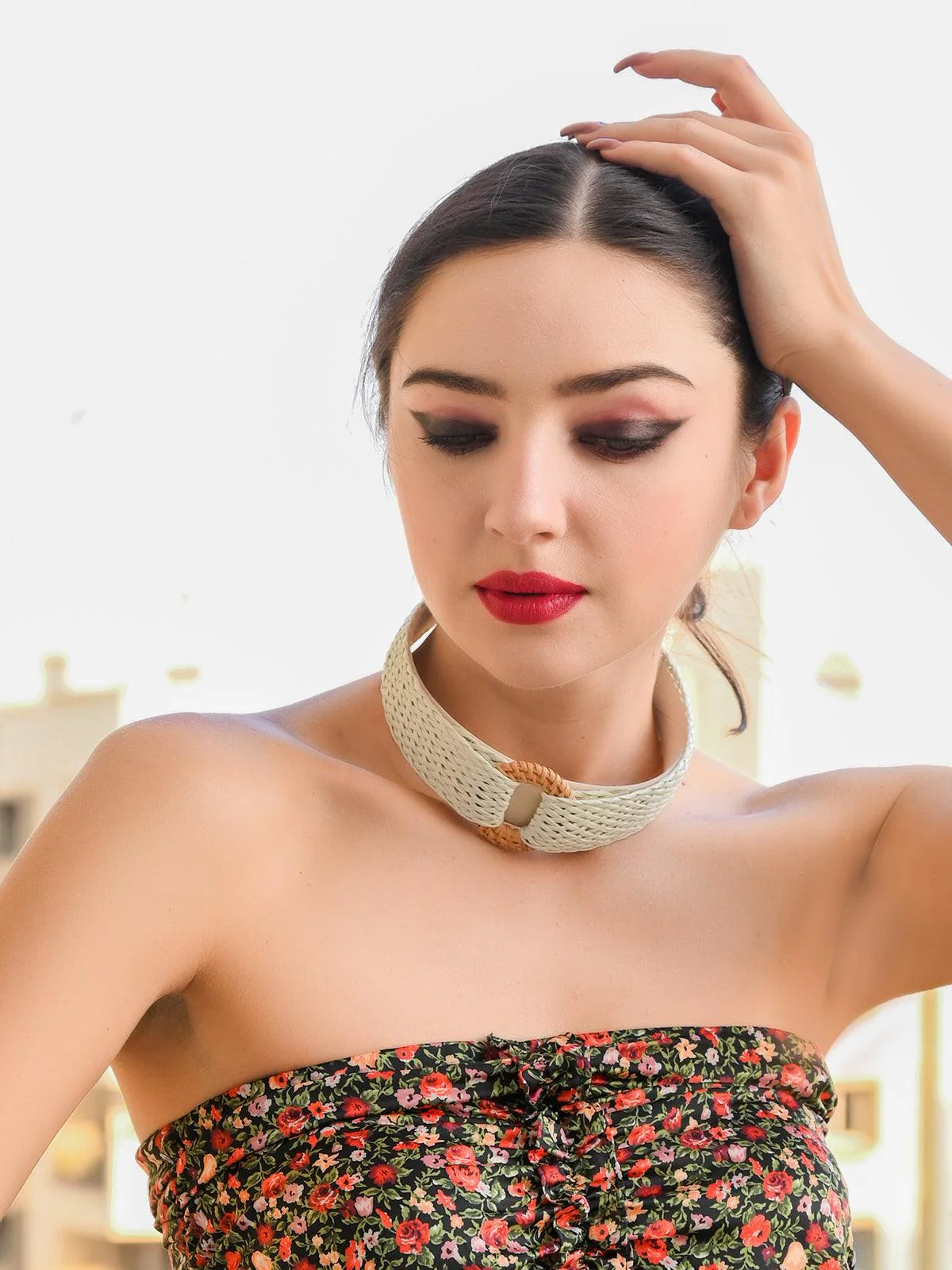 Odette Women Wearable Weave White Hair Band - Image 2