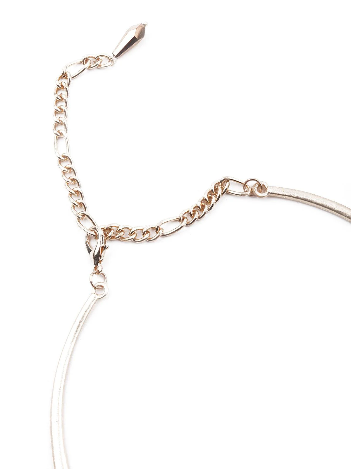 Odette Women White And Gold Layered Statement Necklace - Image 4