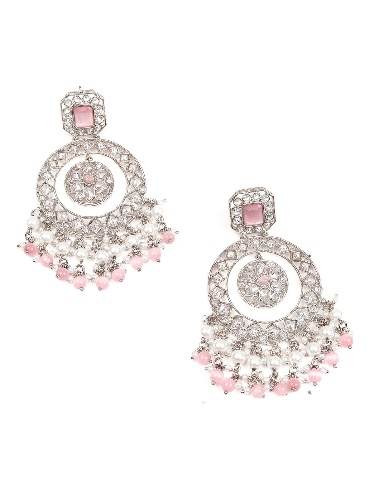 Odette Women White And Pink Wonder Of An Earring - Image 4