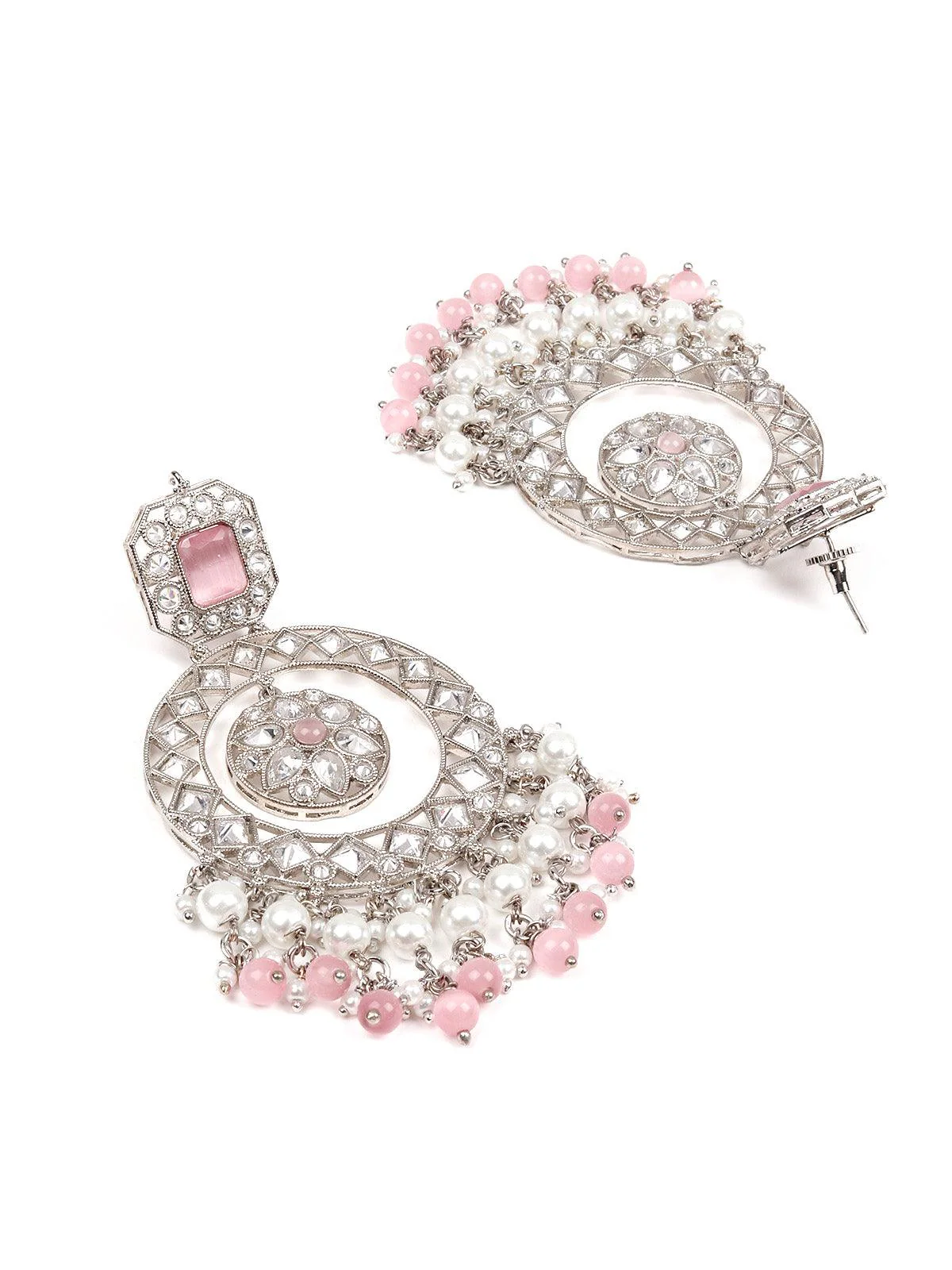 Odette Women White And Pink Wonder Of An Earring - Image 5
