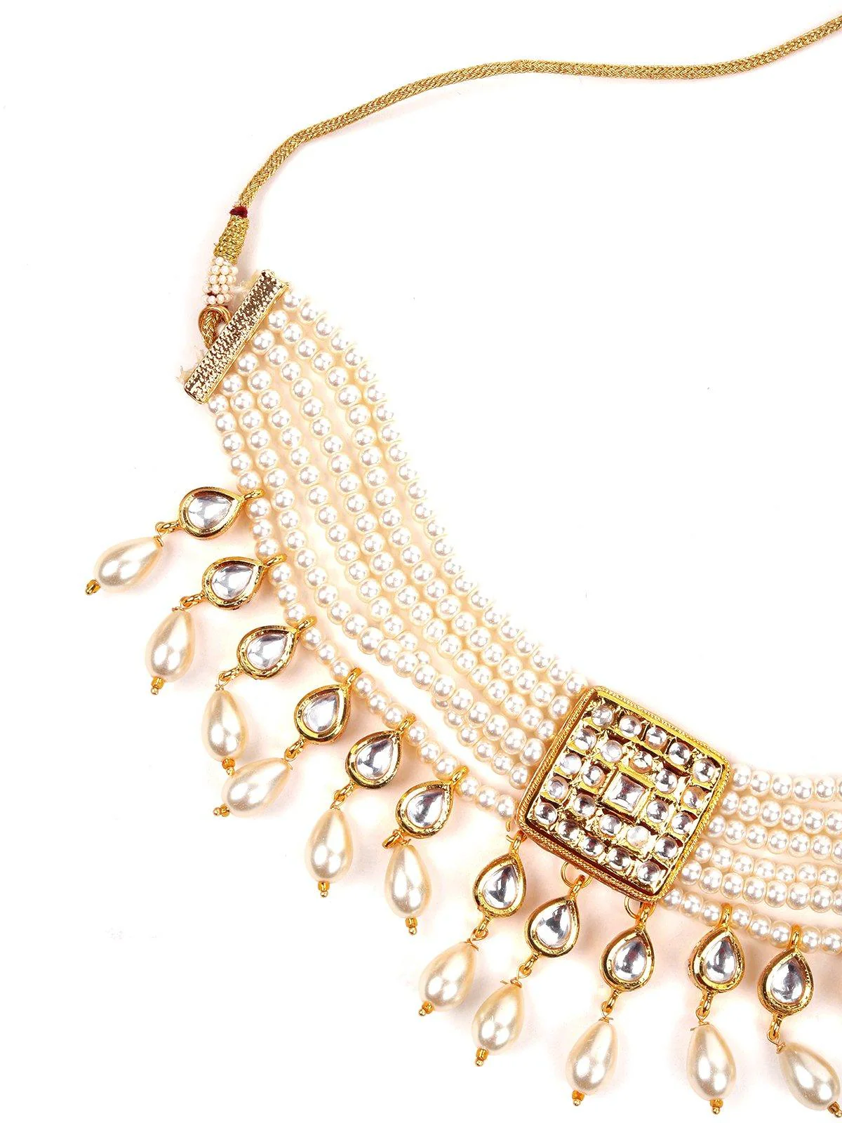 Odette Women White Metal Choker Necklace - Image 4