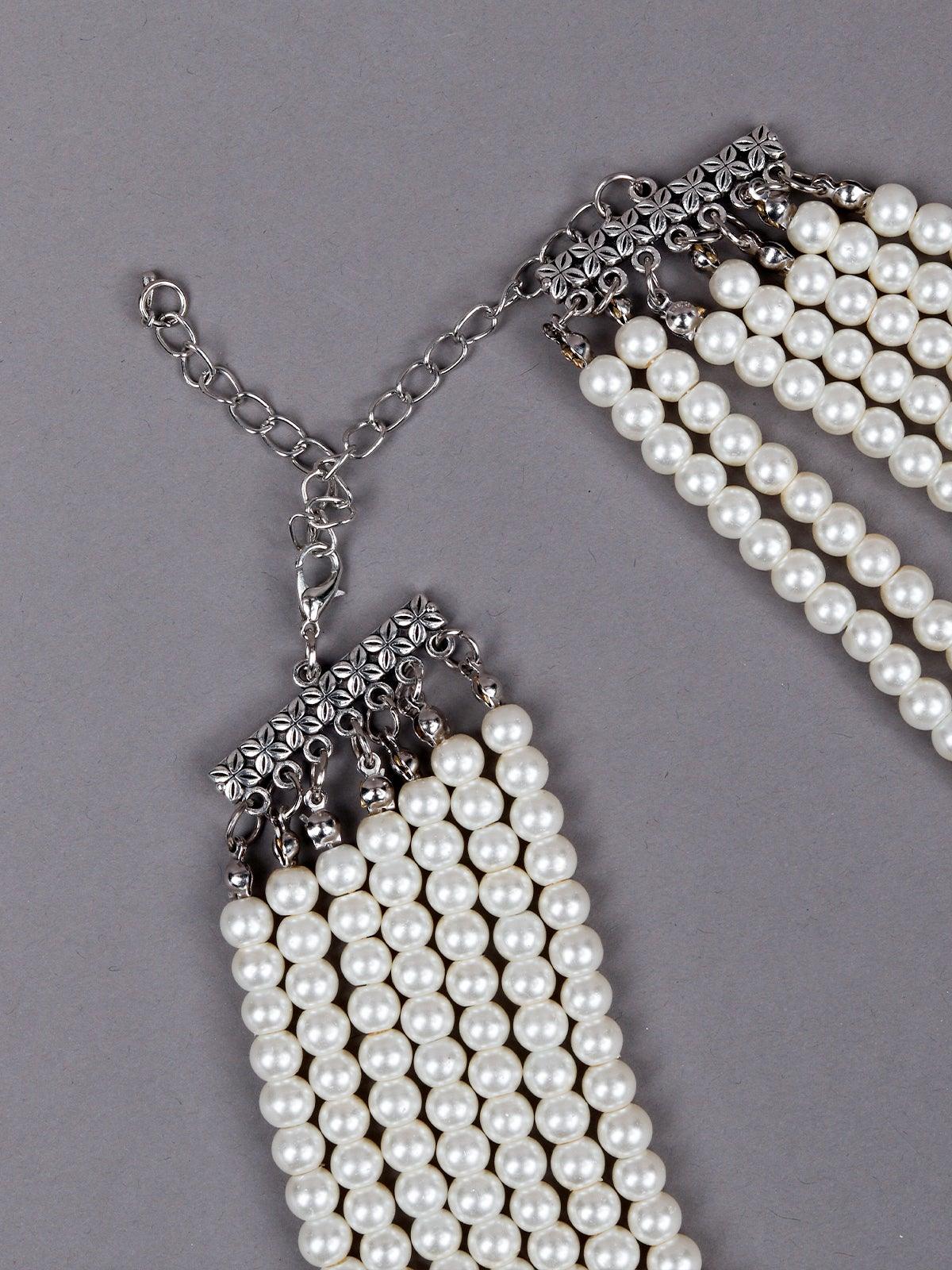 Odette Women White Metal Necklace - Image 6