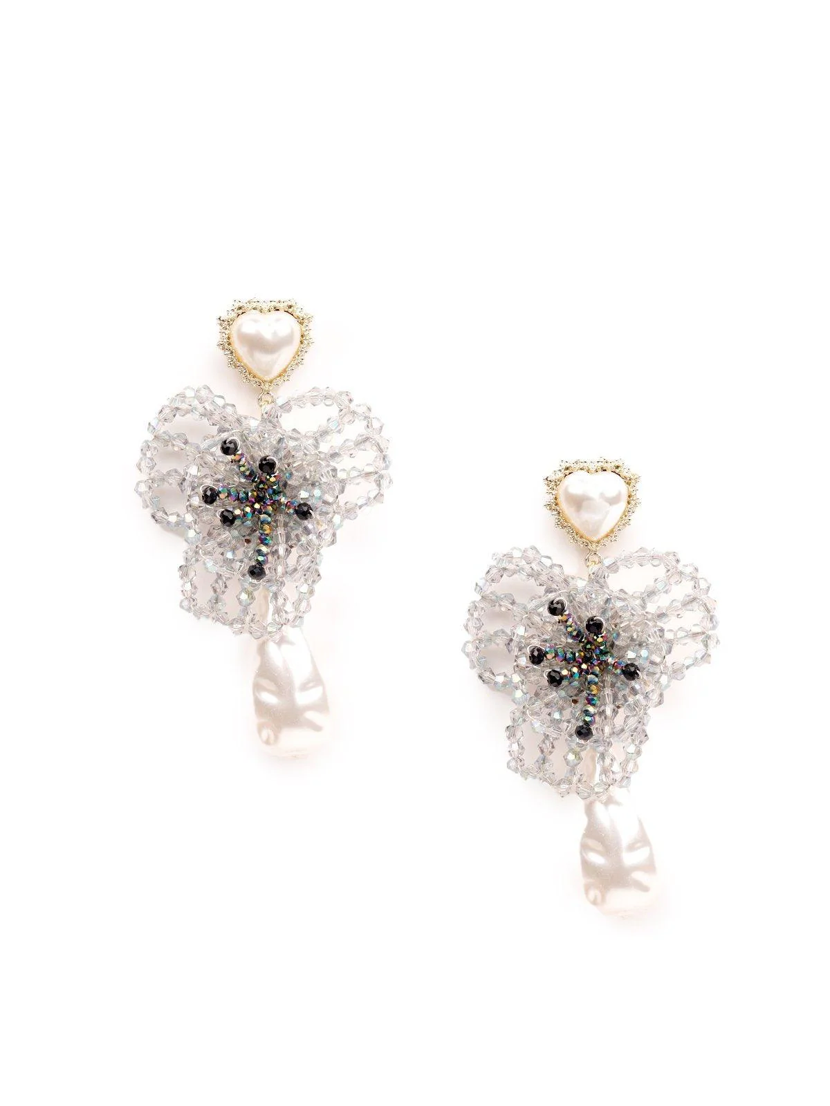 Odette Women White Metal Earrings - Image 3