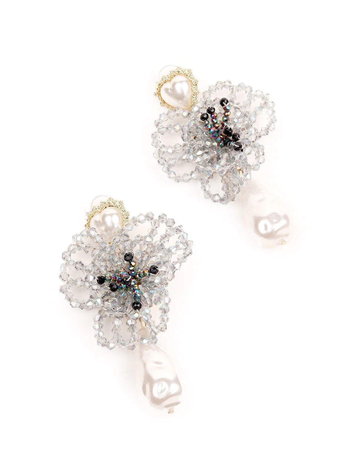 Odette Women White Metal Earrings - Image 4
