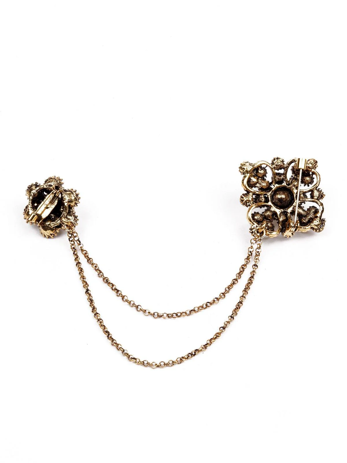 Odette Women White Metal Floral Brooch - Image 6