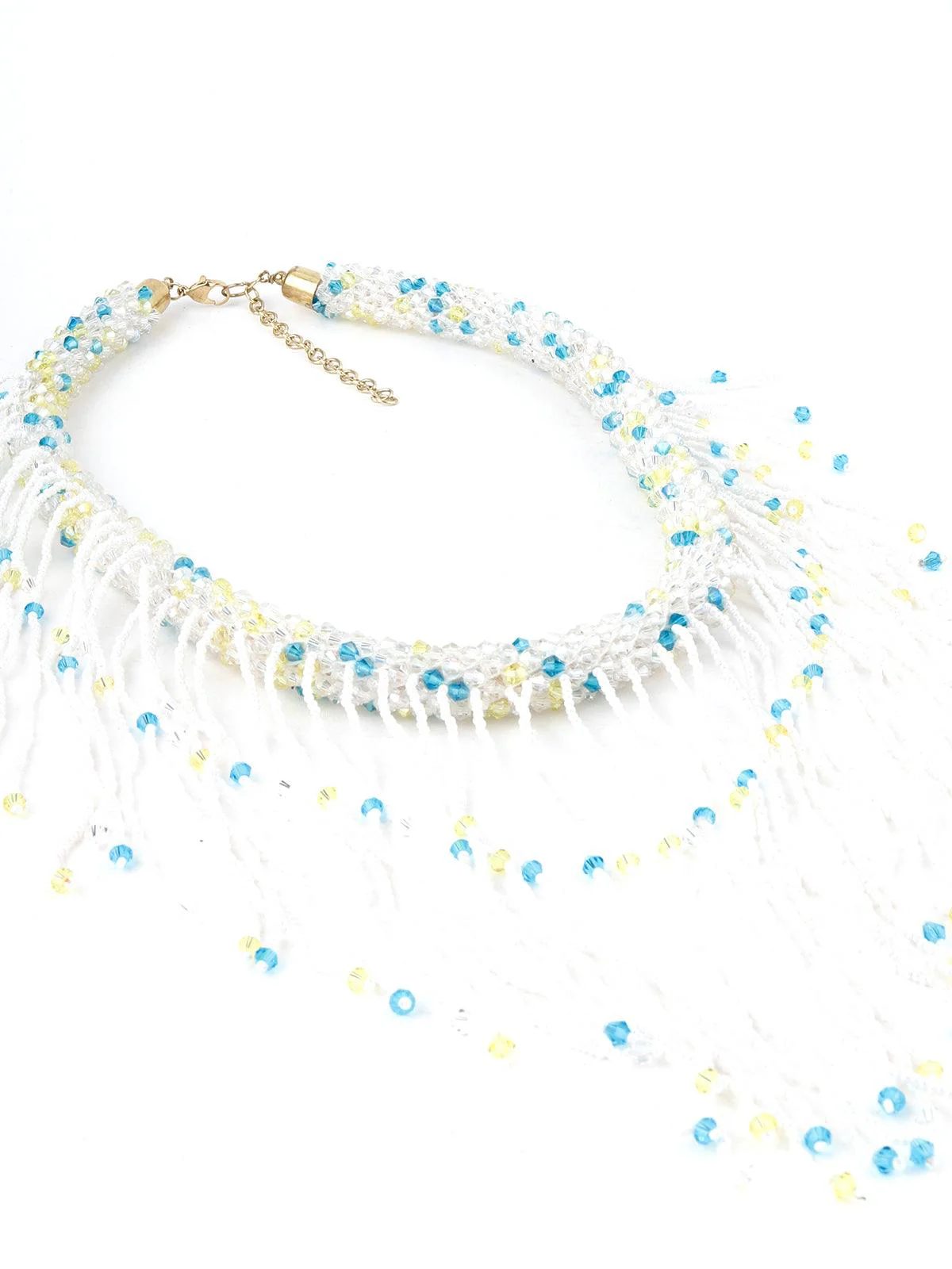 Odette Women White, Blue And Green Crystal Necklace - Image 4