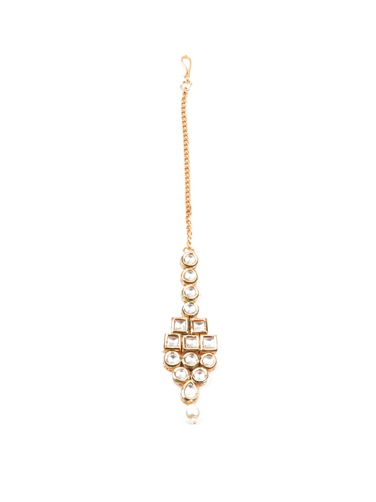 Odette Women White Bridal Double Sided Long Necklace Set - Image 7