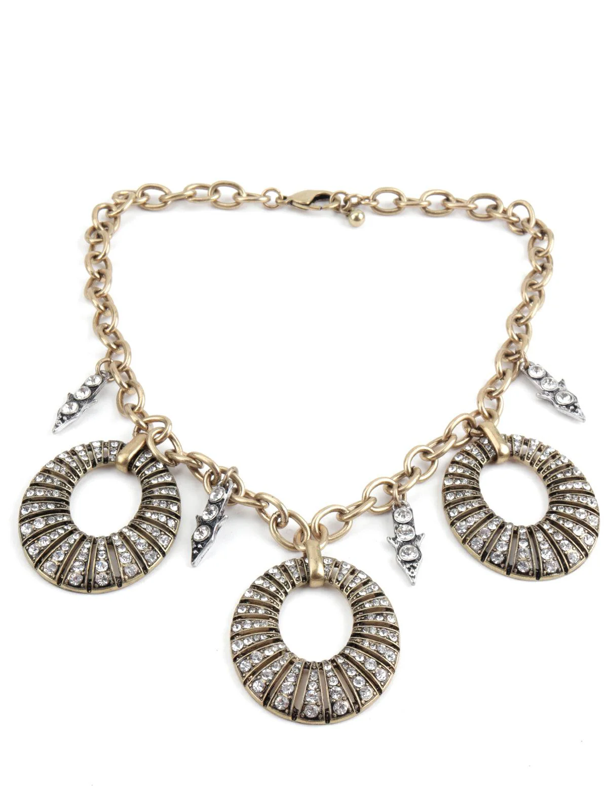 Odette Women White Chunky Gold Tone Tribal Necklace - Image 3