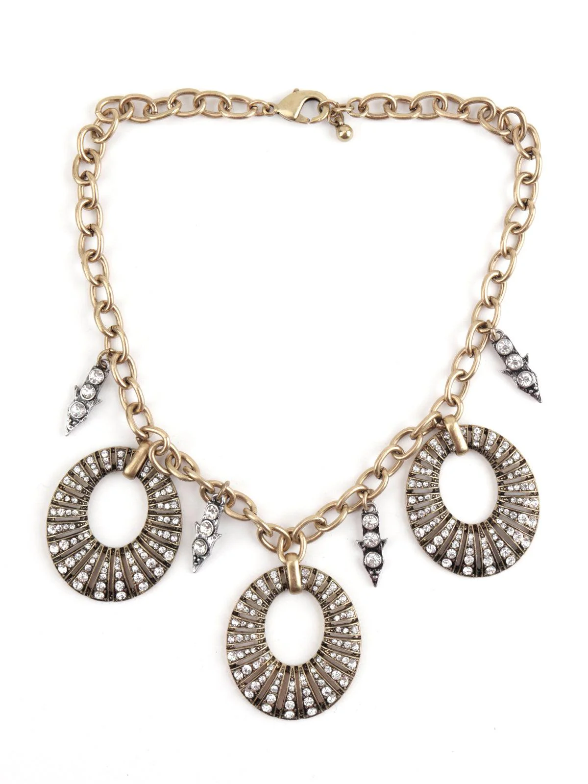 Odette Women White Chunky Gold Tone Tribal Necklace - Image 4