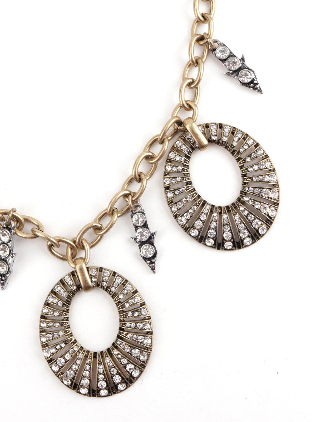 Odette Women White Chunky Gold Tone Tribal Necklace - Image 5