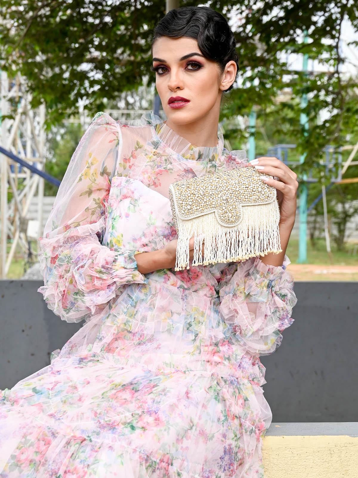 Odette White Clutch For Women - Image 2