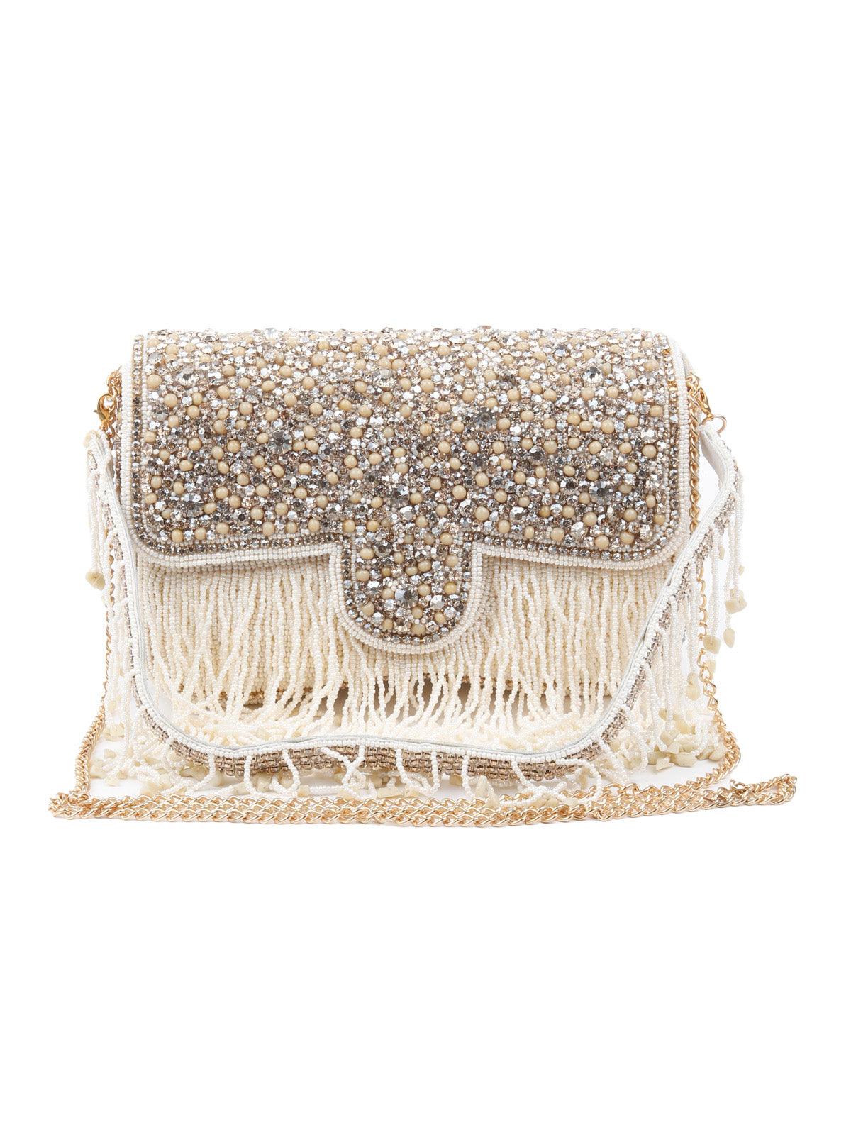 Odette White Clutch For Women - Image 3