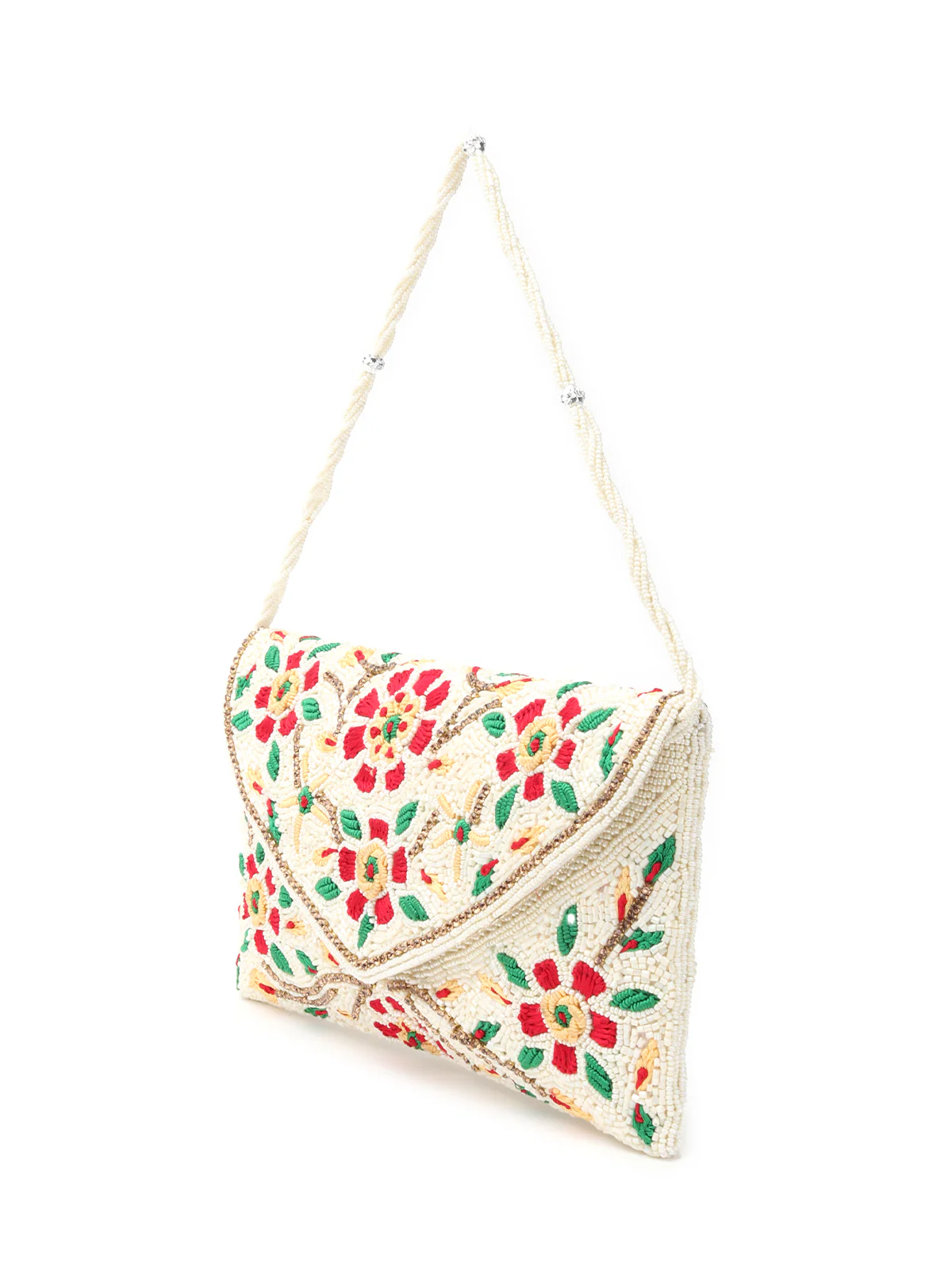 Odette White Fabric Clutch For Women - Image 4