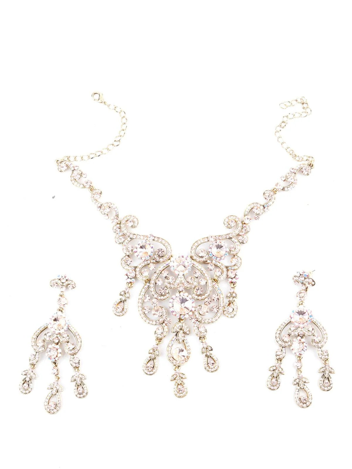 Odette Women White Crystal Necklace Set - Image 3