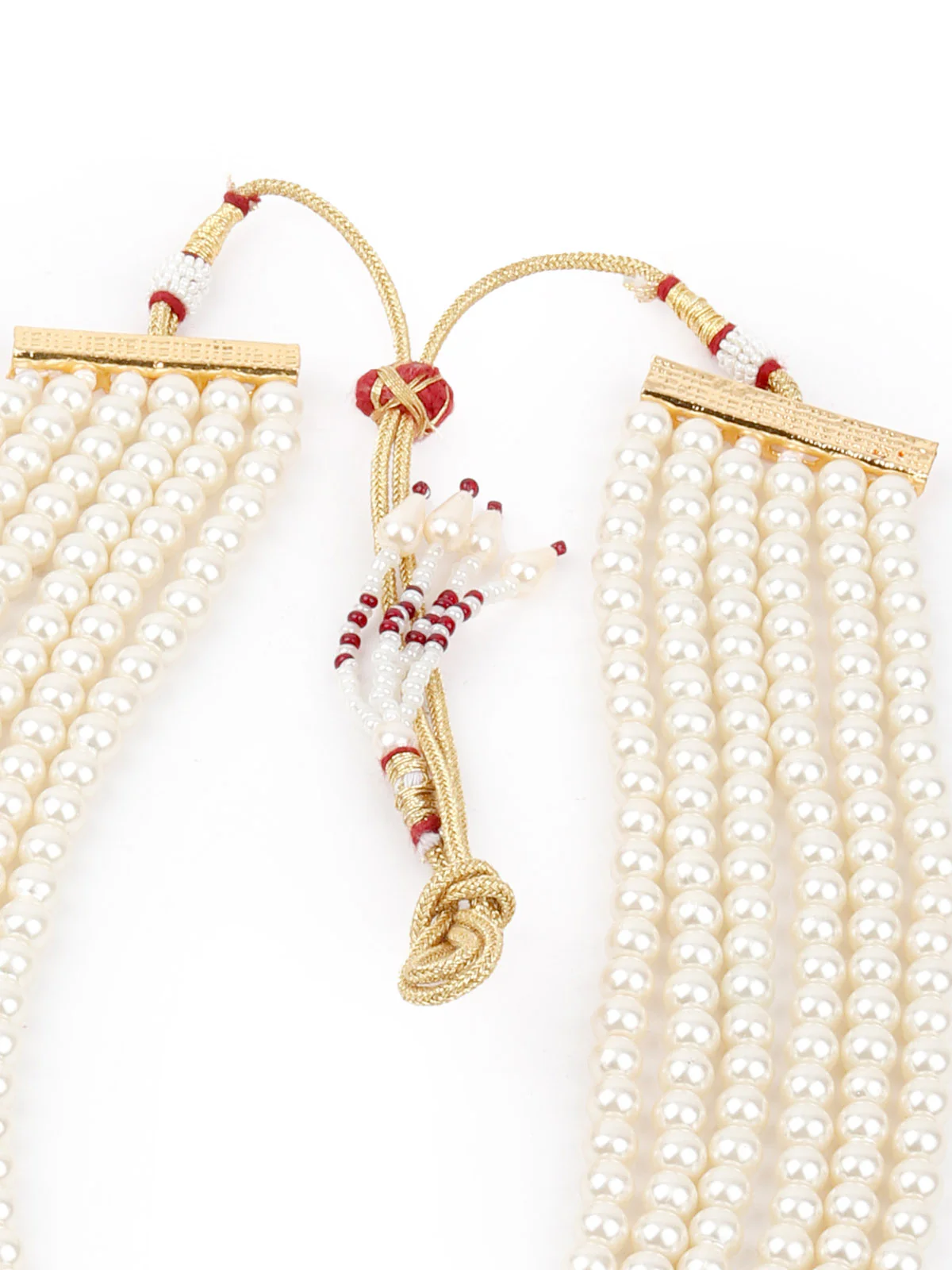 Odette White Multiple Layered Pearls Long Necklace Set For Women - Image 5