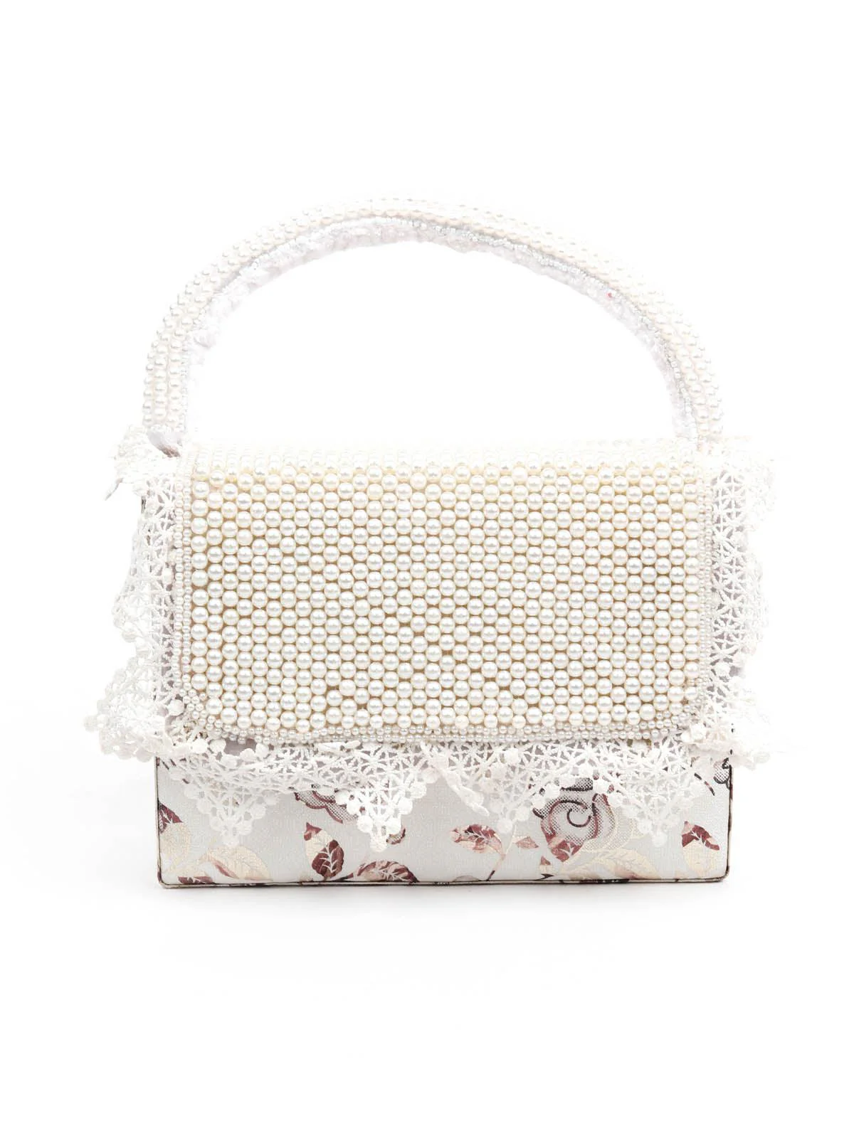 Odette Women White Embellished Clutch Bag - Image 4