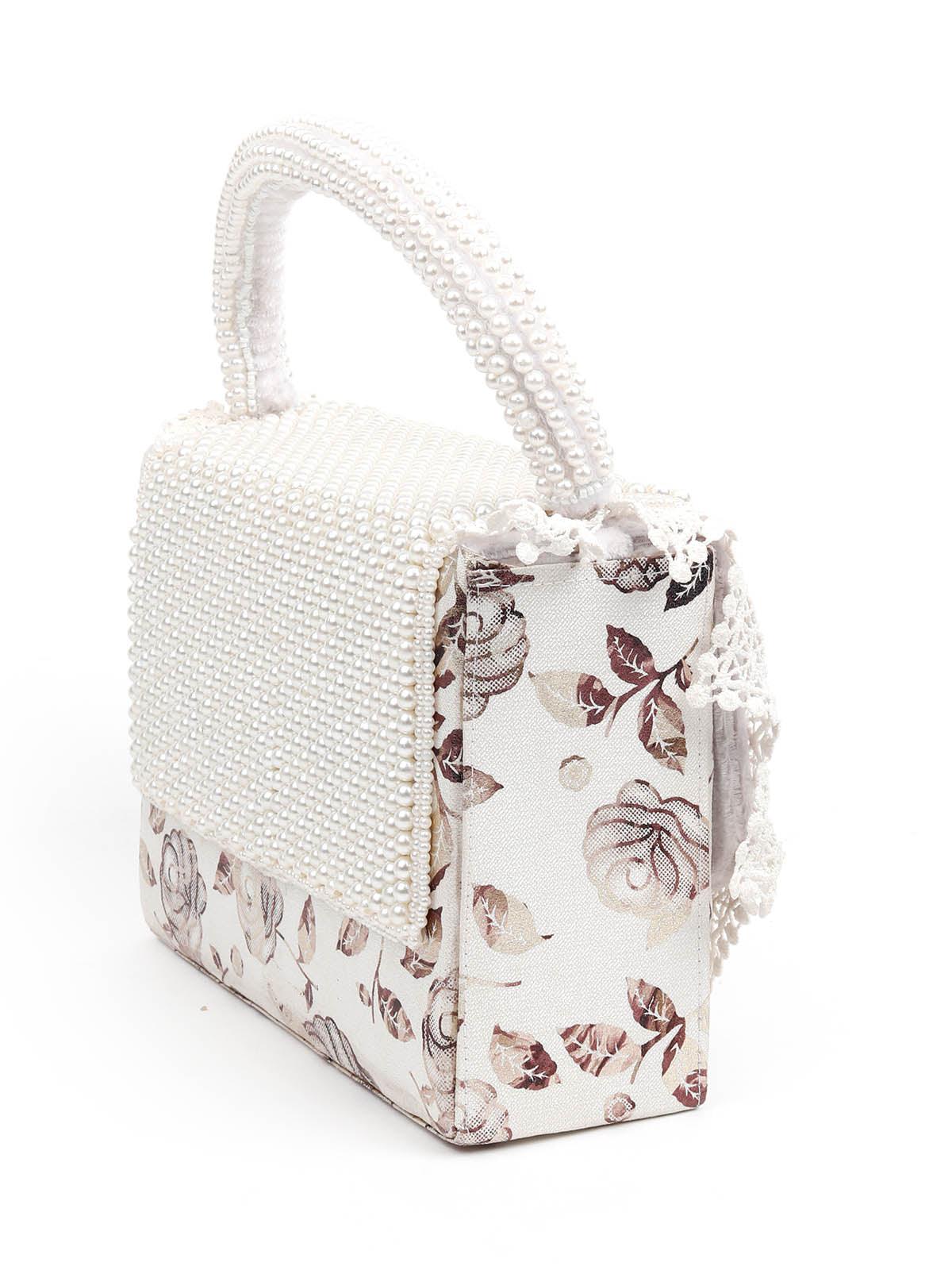 Odette Women White Embellished Clutch Bag - Image 5
