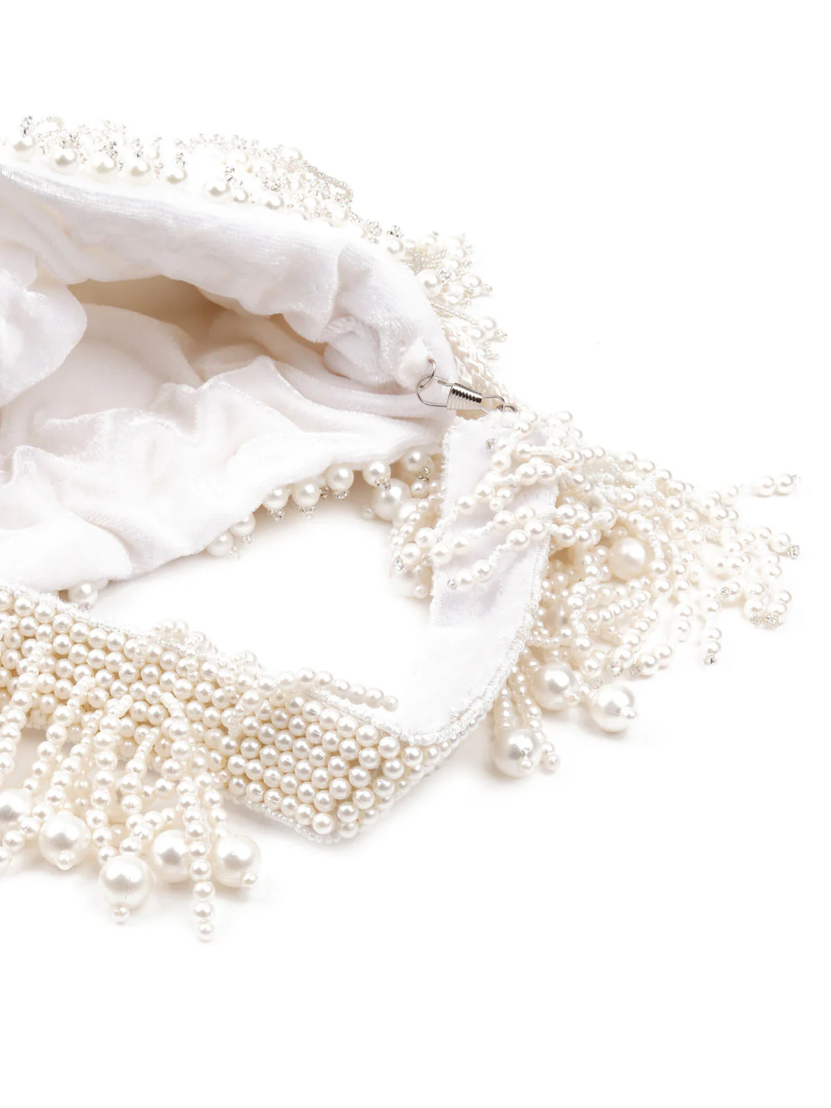 Odette Women White Embellished Potli Bag - Image 7