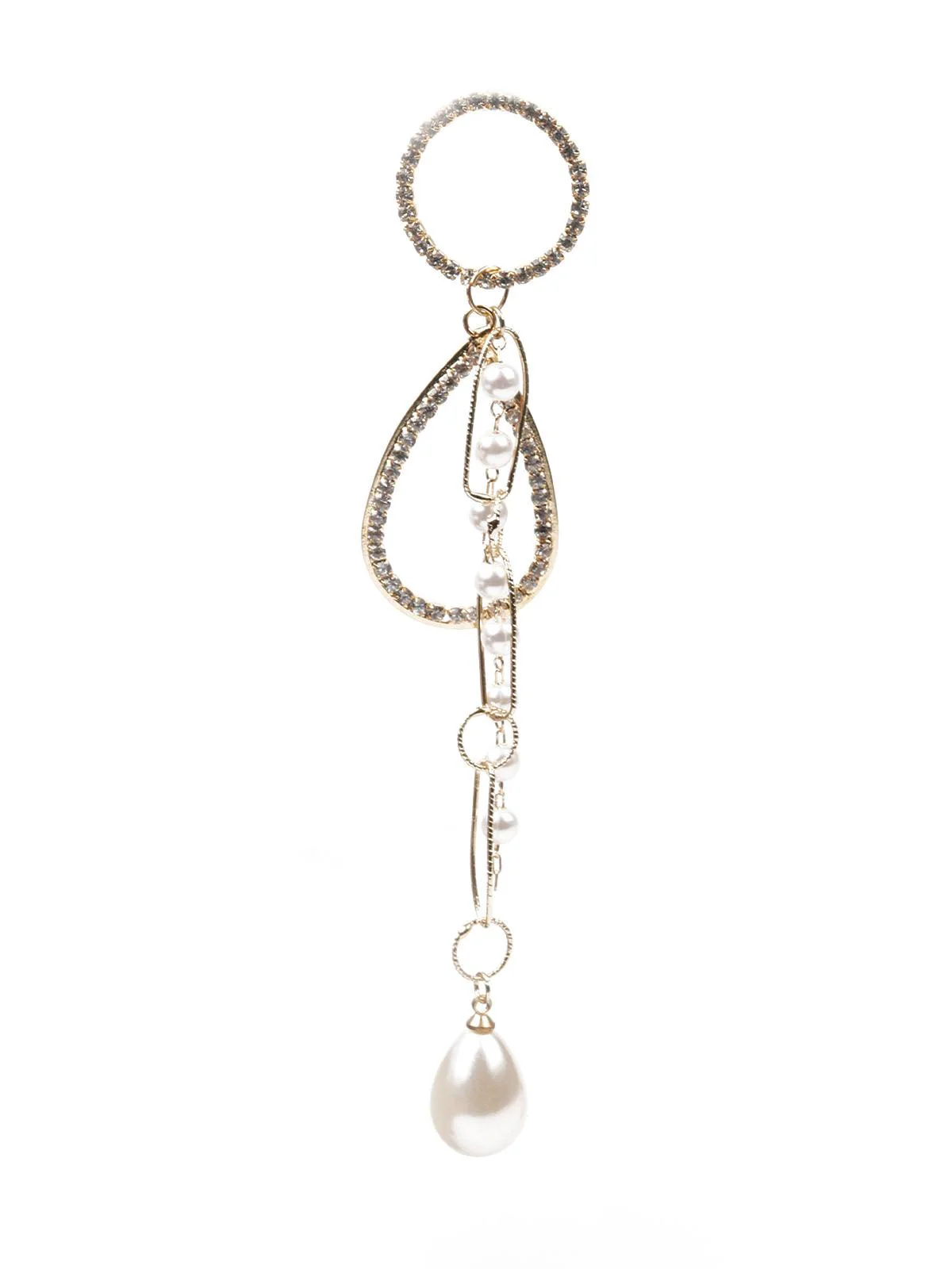 Odette Women White Faux Pearl Dangler Earring - Image 2