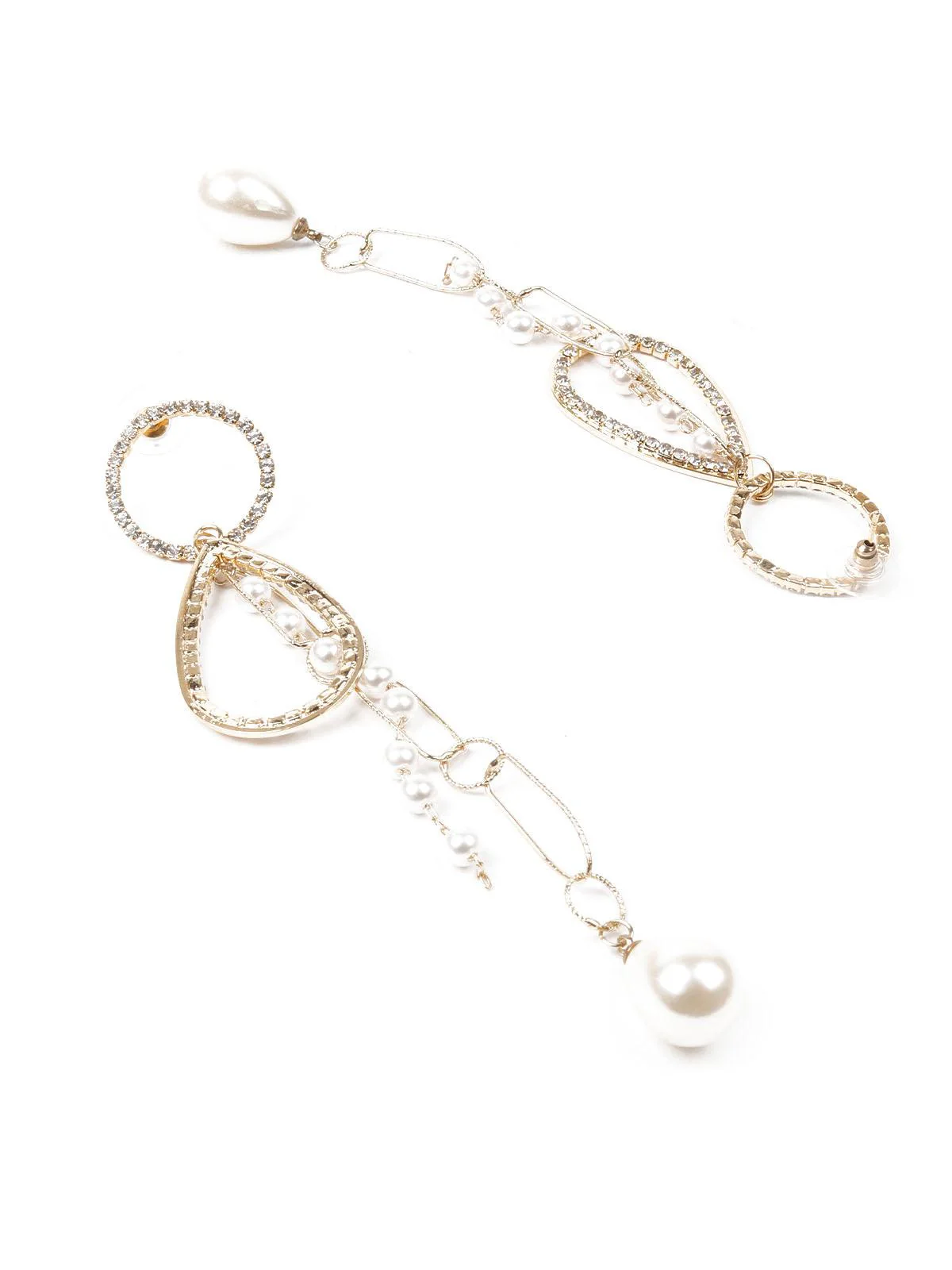 Odette Women White Faux Pearl Dangler Earring - Image 3