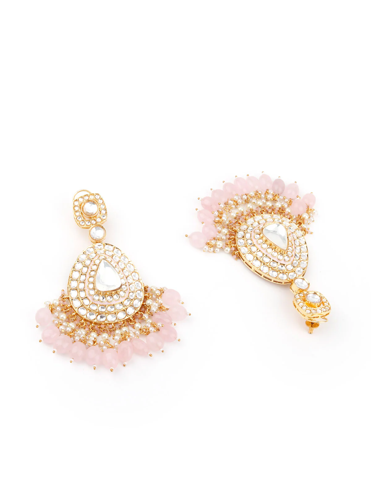 Odette Women White Faux Stone Studded Meenakari Jewelry Set - Image 6