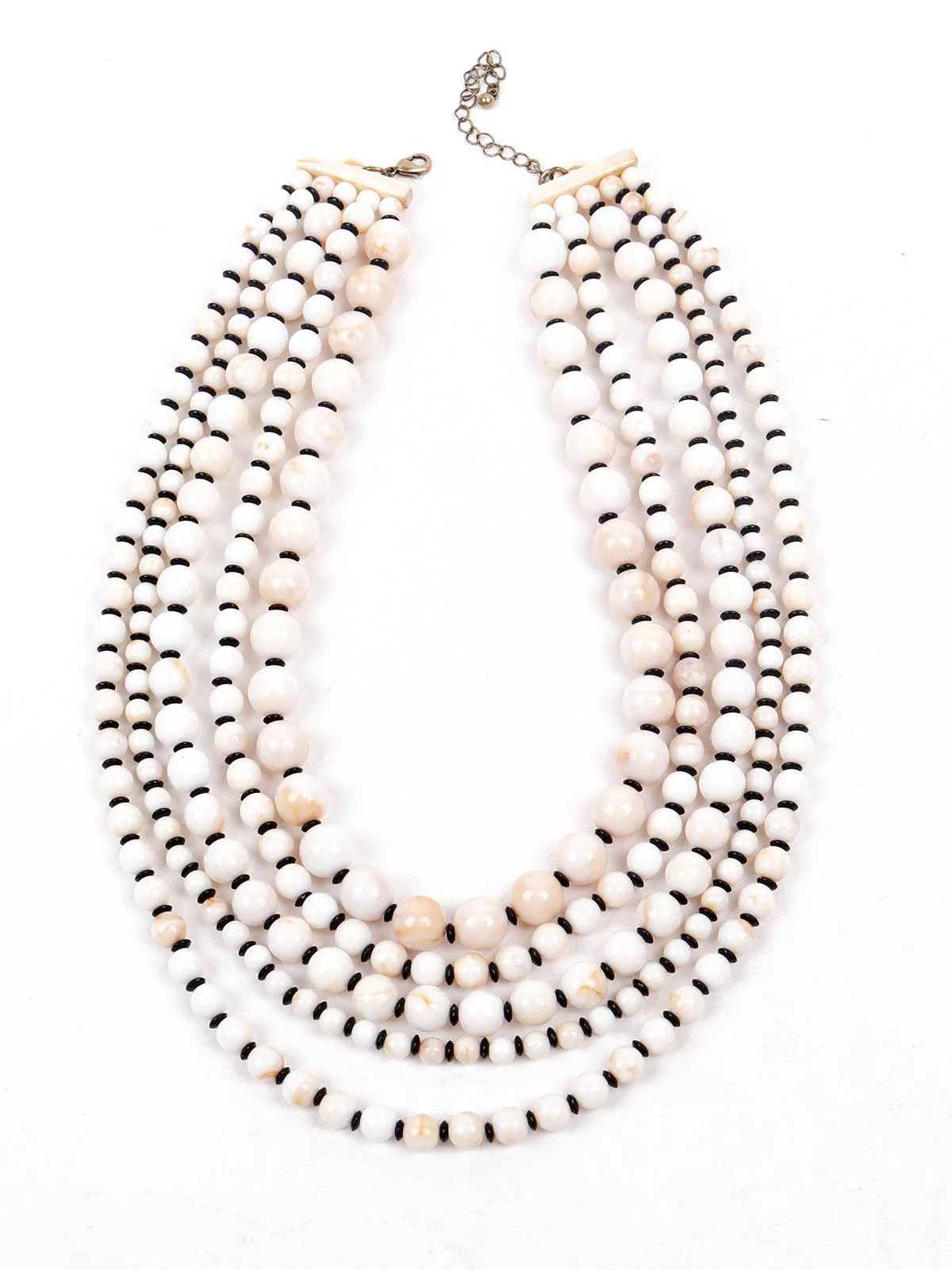 Odette Women White Metal Mala Necklace - Image 3