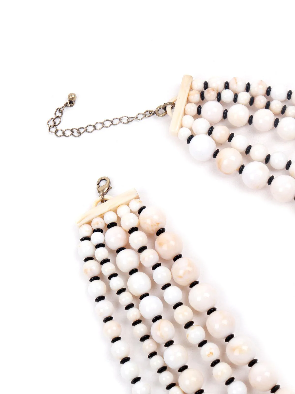 Odette Women White Metal Mala Necklace - Image 5