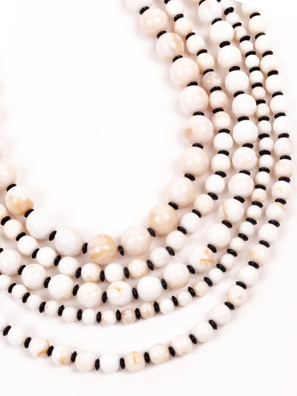 Odette Women White Metal Mala Necklace - Image 7
