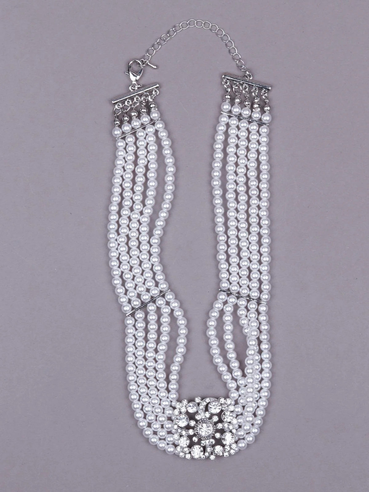 Odette Women White Pearl Choker Necklace - Image 3