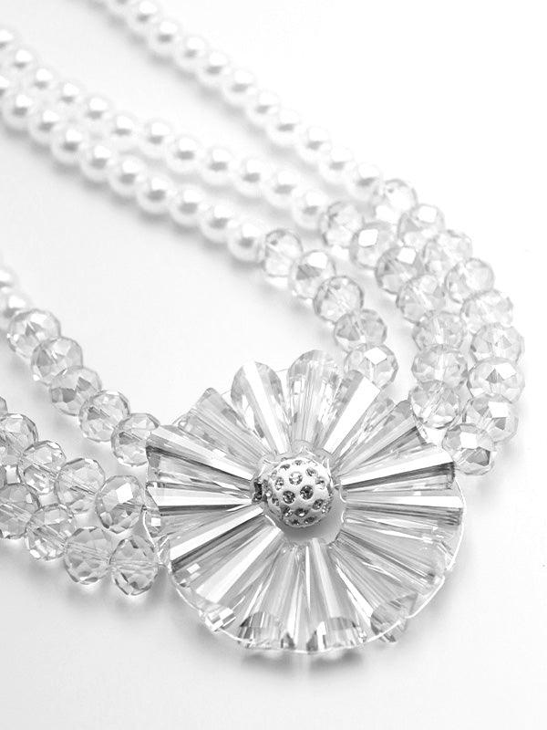Odette Women White Pearls And Crystals Neckpiece - Image 3
