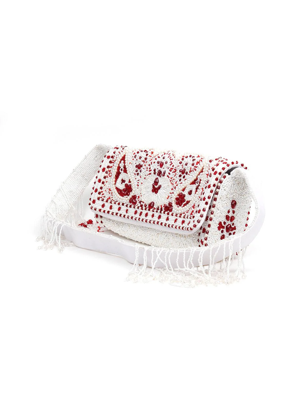 Odette Women White-Red Must Have Envelope Clutch - Image 4
