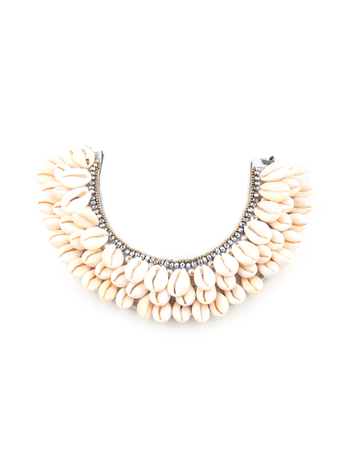 Odette Women White Seashell Necklace Set With Earrings - Image 4
