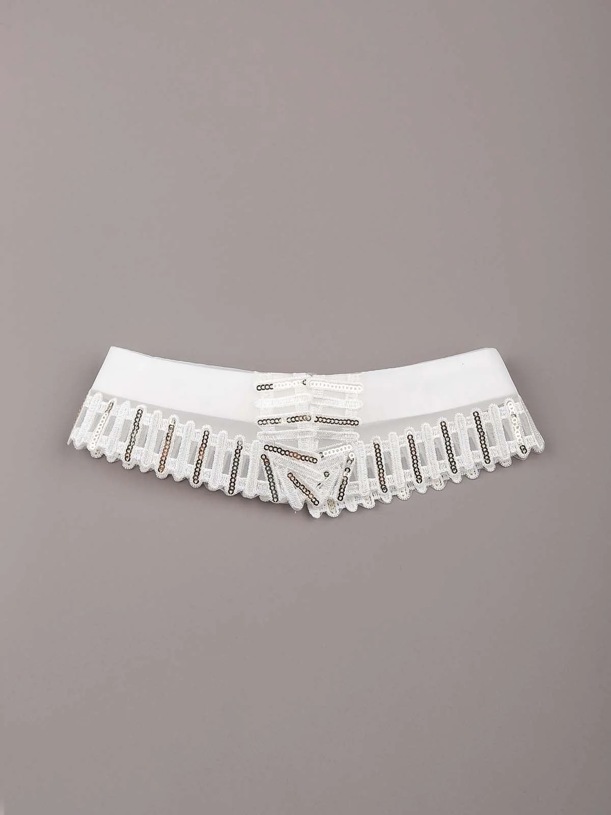 Odette Women White Sequins Layering Choker - Image 3