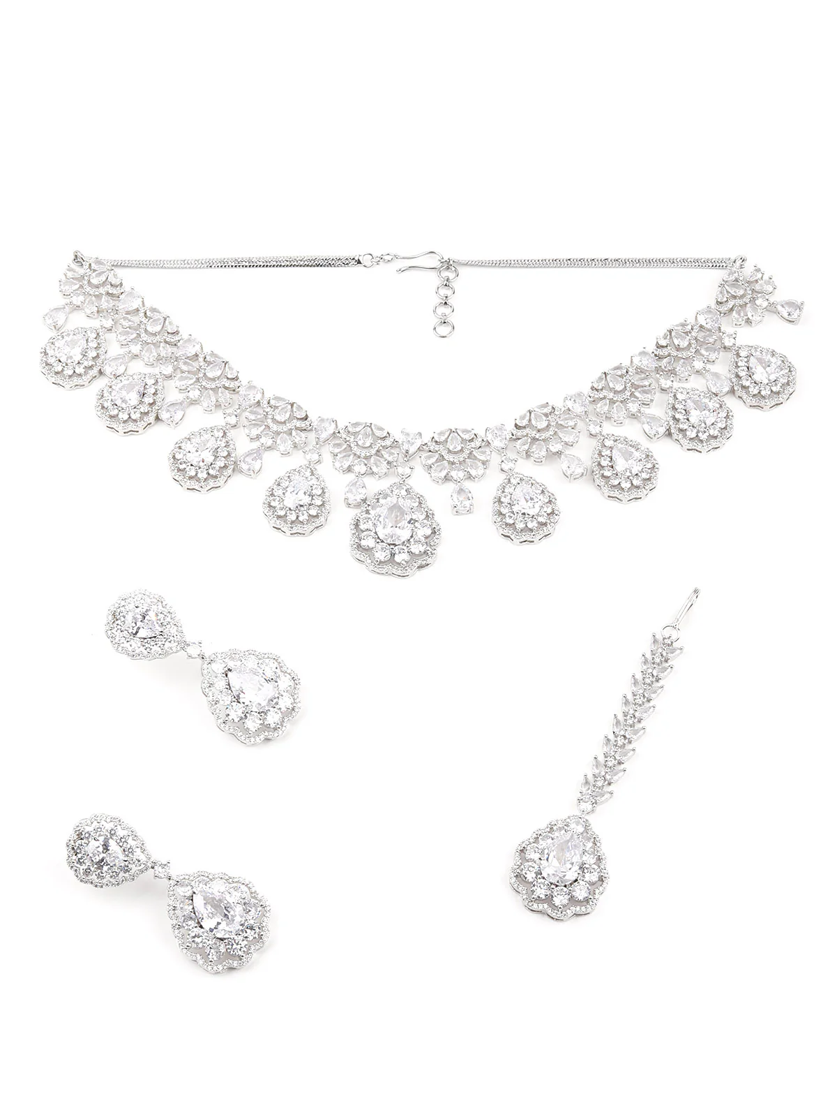 Odette Women White Stone Necklace Set - Image 3