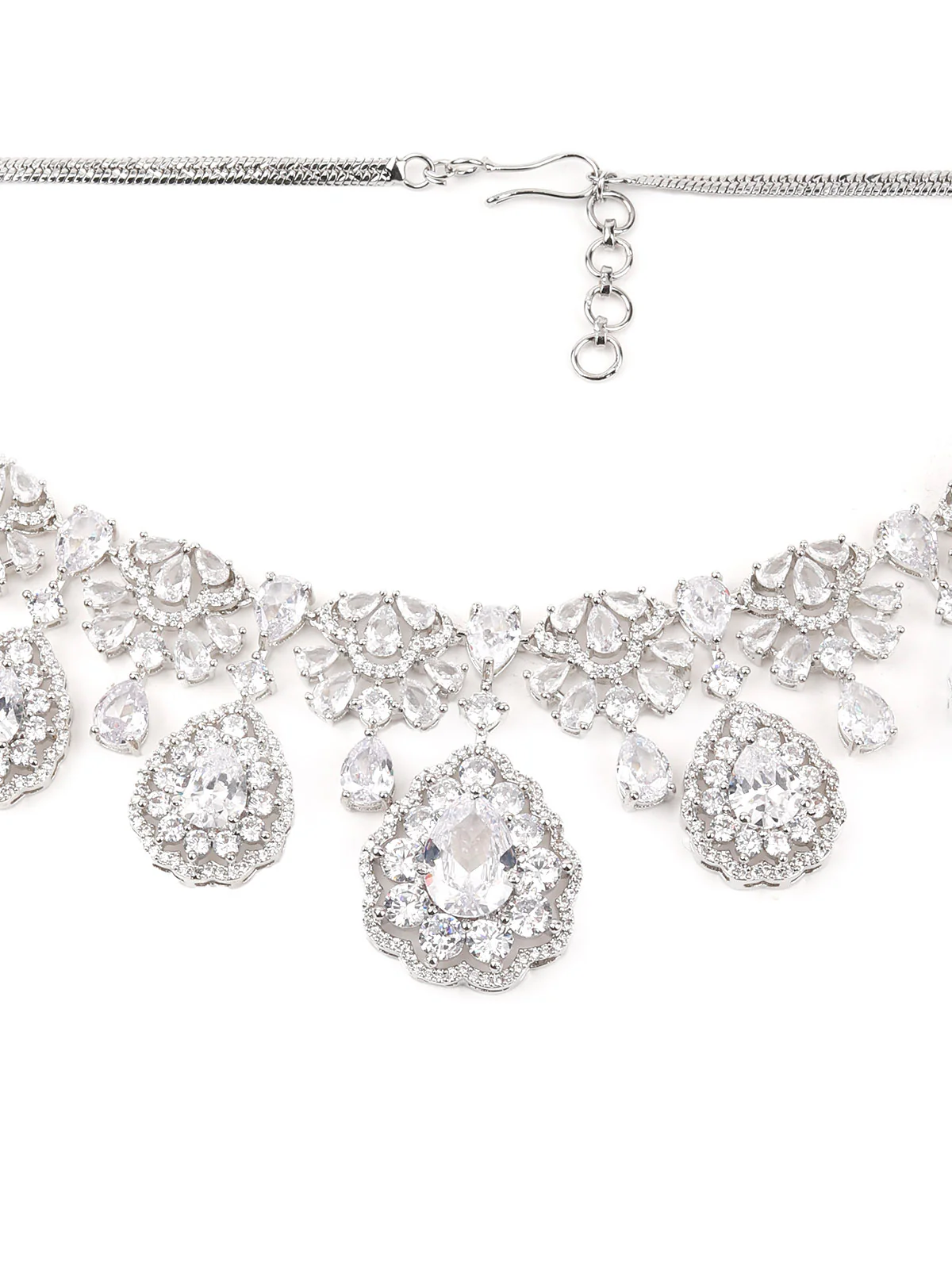 Odette Women White Stone Necklace Set - Image 4