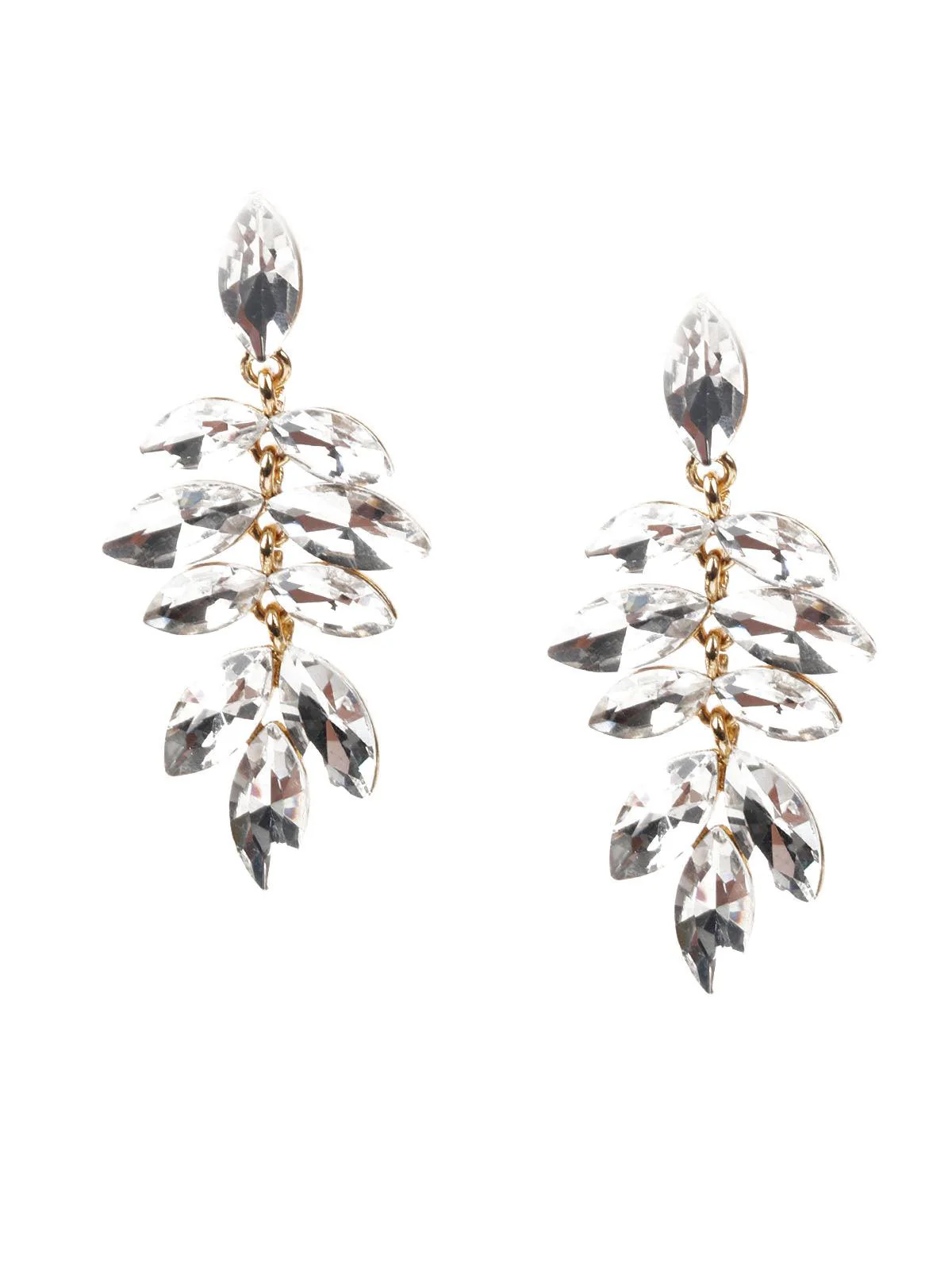 Odette Women White Stone Studded Dangle Earring