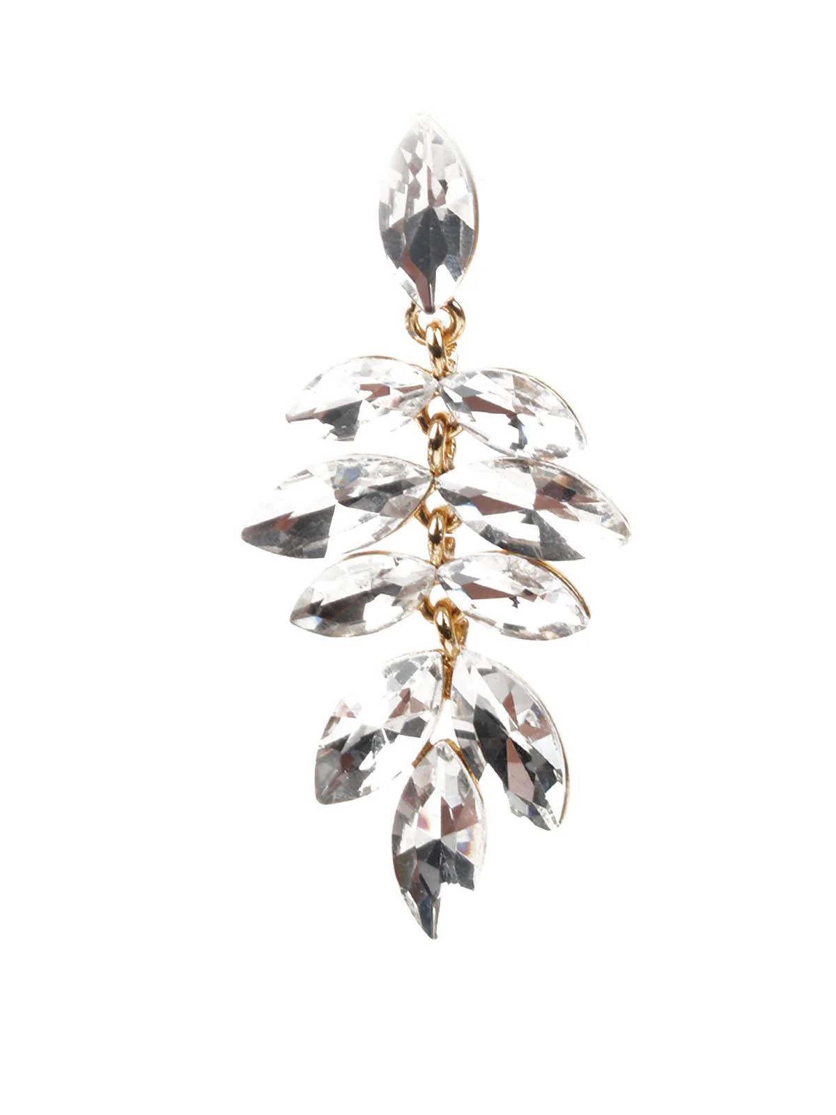 Odette Women White Stone Studded Dangle Earring - Image 2