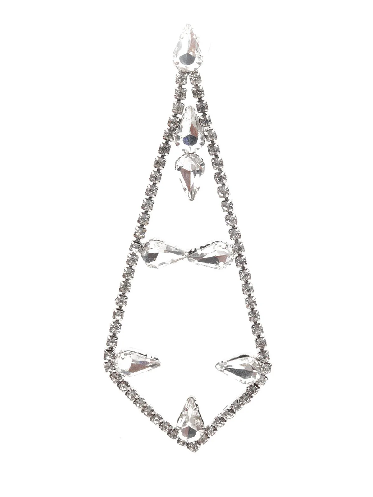 Odette Women White Studded Dangle Earrings - Image 2